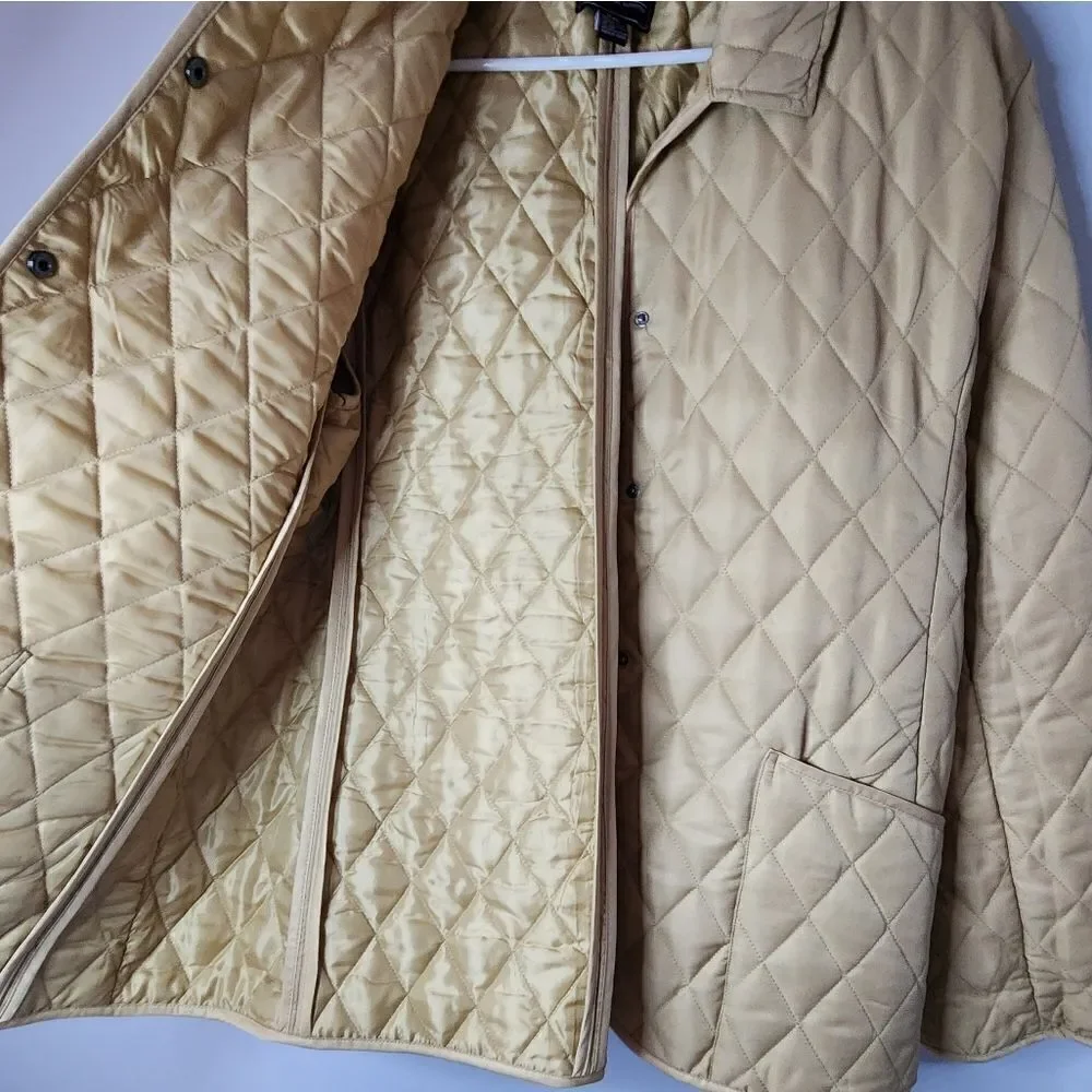 Steve & Barry’s Womens Tan Quilted Snap-Up Coat Jacket w/ Pockets XXL